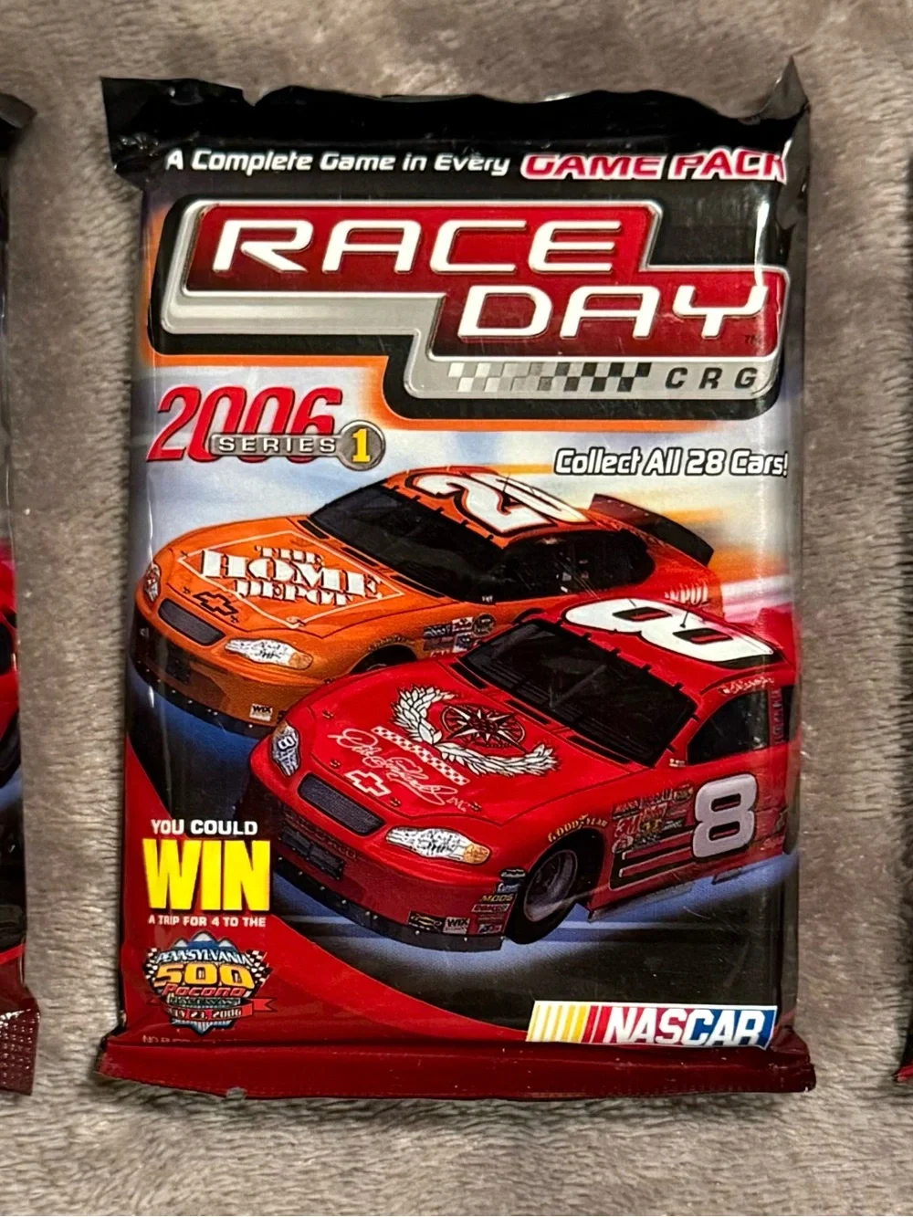 Race Day 2006 Series 1 Lot of 3 Kids Trading Card Game Pack - Red/Orange
